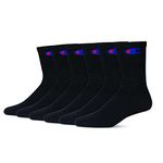 Champion mens Men's Socks, Black, 6 US