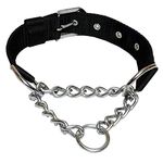 PSK PET MART Dog Choke Pet Nylon Half Chain Collar Half Choker Stainless Steel Dogs Collars 1 Piece Size - 1.25 inch Large (Color May Vary)(Pack of 1)