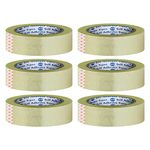 VCR Self Adhesive Transparent Cello Tape - 100 Meters in Length - 24mm / 1" Width - 6 Rolls Per Pack - BOPP Industrial Packaging Tape for E-Commerce Box Packing, Office and Home use