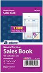 Adams General Purpose Sales Book, 2-Part, Carbonless, White/Canary, 3-11/32 x 5-5/8 Inches, 50 Sets/Book, 3 Books (DC3530)