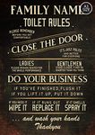 ELITEPRINT Personalised Toilet WC Sign Metal Wall Door Signage Washroom Rule Vintage Plaque - Wall Art Decorations (A3 (42cm x 29.7cm))