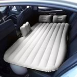 amazon basics Inflatable Car Bed for Back Seat | Portable Travel Mattress with Air Pump and Pillows | Suitable for Kids Road Trips Camping and Outdoor Use | Grey