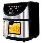 Libra 6.5 Liter air fryer for home, 1740 Watts air fryer, 9-in-1 Function: Air Fry, Toast, Grill, Bake, Reheat & Keep Warm, Digital air fryer uses 90% Less Fat, Stainless Steel Interior