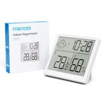 meross Hygrometer Indoor Thermometer Humidity Meter, Digital Room Thermometer Gauge with Large LCD Display Fast Response High Accuracy Comfort Indicator for Home, Greenhouse, Reptile Box, Cellar