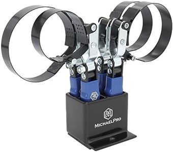 MichaelPro MP001223 4-Pcs Professional Swivel Oil Filter Wrench Set with Stand, 57 to 111mm | 2-1/4 to 4-3/8 Inches