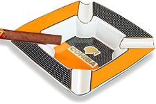 Outdoor Ashtrays for Patio Big Ashtrays for 8" Square Cigarettes Ashtray Large Rest Cigars Ashtray for Patio/Outside/Indoor Ashtray (White)