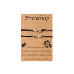 Butterfly Friendship Bracelets for Best Friends Bff Bracelets for 2 Girls Matching Butterfly Bracelet for Teen Girls Birthday Gifts for Friends(2 pcs)