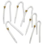 Hearing Aid Tubes - Size #13 Preformed BTE Earmold Tubing - (Pack of 6) 3.5 x 2mm with Gold Tube Lock Replacement Tube - Flexible Medium Wall Tubes Compatible with Most Hearing Aid Brands