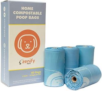 Zenify Pets Compostable Dog Poo Bags (60 Bags) - Certified Compostable Biodegradable Waste - Australian Owned