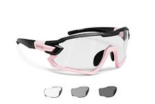 BERTONI Sport Sunglasses Cycling MTB Running Ski Golf Polarized Photochromic with Optical Carrier mod. QUASAR (Black-Pink/Photochromic)