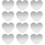 Metal Plates for Magnetic Mount, Wall & Air Vent Phone Holder, Case, Magnet, Craft. Kit of 12 Silver Heart Iron Discs Without Holes. 3M Adhesive Backing. Steel Stickers Replacement Set 12 Pack.