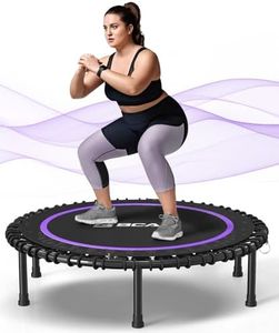 BCAN 40" Foldable Mini Trampoline, Silent Bungee Cord, Stable & Quiet Exercise Rebounder for Adults Indoor/Garden Workout Max 450 LBS - Purple