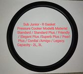 Butterfly Rubber Sub Junior-R Pressure Cooker Gasket (3 Litres Capacity), Black