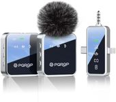 PQRQP 3 in 1 Mini Microphone for iPhone, Android, Camera | 328ft Range & 18H Battery | Noise-Canceling Mini Mic for Interviews, Content Creation, TikTok (Metallic Silver)