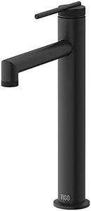 VIGO Sterling 10.75 inch H Single Hole Single Handle Bathroom Faucet in Matte Black - Vessel Sink Faucet VG03032MB