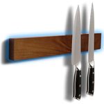 Gourmetop 2026Updated Knife Magnetic Strip, Magnetic Knife Holder for Wall, Knife Magnet, Magnetic Knife Strip, Magnetic Knife Holder for Fridge, Kitchen Essentials, Dark Acacia Wood-16”