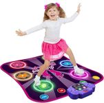 EIZOOU Electronic Dance Mat with Light-up 6-Button Wireless Music Dance with 5 Game Modes Toys for 3-12 Year Old Kids Girls Boys