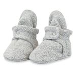 Zutano Unisex Fleece Baby Booties, Soft Sole and Non Slip | Stay On Slipper Socks for Infant/Toddler, Girls, Boys 3-24 Months, Heather Gray, 3 Months