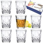 JAIEF 60ml Shot Glasses, Lead-Free Glass, Clear Heavy Base Shot Glass (Set of 8)