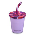 Klean Kanteen Kid Cup 10oz Stainless Steel Cup with Spill-Poof Straw Lid - Crocus Petal