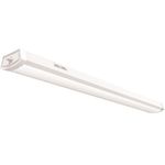 Lithonia Lighting FMLWL LNK 48 ALO4 8SWW2 LED Flush Mount Ceiling Light, Linkable Wraparound Lighting Fixture with Adjustable Light Output, 4-Foot, 3000K-5000K Switchable Color Temperature