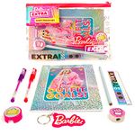 Barbie Extra Diary Pouch Set Stationary Sets For Girls - Back To School Stationery Gifts Toys - Contains Notebook, Gel Pens for Kids Kids Keyring Party Supplies