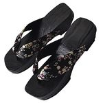 Holibanna 1 Pair Clogs Trendy Sandals Fashion Female Clogs Flat Sandals for Women Wood Clogs Women Platform Sandles Summer Slippers Flip-Flops Woman Upper: Cloth Traditional Shoes Black