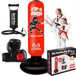 Inflatable Kids Punching Bag Toy Set, Boxing Bag Toy for Boys Age 3-12, Karate/Taekwondo/MMA Toys Gifts for Boys (Red)