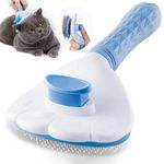 Self-Cleaning Slicker Brush for Dogs & Cats: Dog brushes for Grooming for Shedding Tangles Hair Gently Deshedding Cat Brush for Short Haired Cats & Long Haired Cats