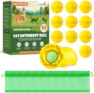 Cat Repellent Outdoor for Natural Peppermint Cat Deterrent Balls Indoor Safe Dog Repellent Long Lasting 6 Months Waterproof Keep Cats Out of Gardens Yards Patios Garages Permanently 10 Pack Mesh Bag