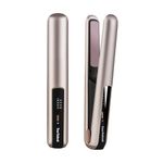 Cordless Hair Straightener and Curler 2-in-1, Wireless Portable Flat Iron Straighteners for Travel, Mini Curling Iron with Rechargeable, 3 Heating Modes, Rosegold