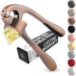 Zulay Kitchen Premium Garlic Press - Durable Garlic Masher with Soft, Easy to Squeeze Handle - Garlic Mincer Tool - Sturdy Easy to Clean Garlic Crusher (Copper)