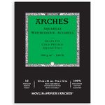 Arches Watercolour Paper Pad | Cold Pressed Natural White | for Watercolor, Acrylic Painting, Gouache and Poster Color Painting | 300 GSM, 23 x 31 cm- 12 Sheets