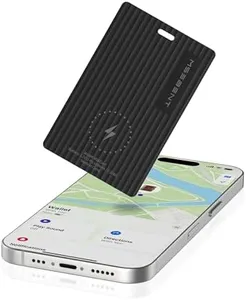 MSEBENT Slim Air Tag Wallet Tracker Card, [Apple MFi Certified], Wireless Charging, Work with Apple Find My, IP67 Waterproof, Item Locator for Keys, Bags, Passport, iOS Only, 1 Pack