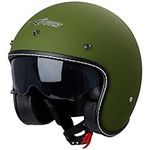 Jet Helmet Cafe Racer Open Face Mot