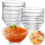 Mispudin Mini Glass Bowls, 75ml Small Glass Bowls for Dips, Set of 10 Round Small Sauce Dish for Dips, Mini Dipping Bowls for Sauce, Ingredient, Condiment, Prep Bowls for Spices, Starter