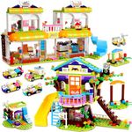 Friends Tree House&Friends Mall Building Blocks Sets for Girls 6-12, 1195 Pieces Friends Supermarket Tree House Building Kit with Storage Box, Friends Grocery Store Tree House Building Set for Gifts