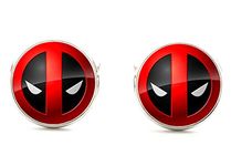 Deadpool Cufflinks, Comic Book Superhero Film Jewellery Gifts for Men