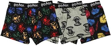 Bioworld Harry Potter Hogwarts House Crest Men’s 3-Pack Boxer Briefs-XL Multicolored