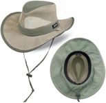 Mesh Crown Safari Men's Sun Hat, 3" Brim, Adjustable Chin Cord, UPF (SPF) 50+ Sunhat Protection (Forest Green, X-Large)