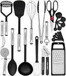 Home Hero 25 pcs Kitchen Utensils Set - Nylon & Stainless Steel Cooking Utensils Set - Non-Stick Kitchen Utensils with Spatula - Kitchen Gadgets Cookware Set - Kitchen Tool Set - Kitchen Ladles