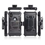 COCOMII Belt Clip Case Compatible with iPhone Xs/iPhone X - Luxury, Swivel Holster, Inward & Outward Facing, Kickstand, Military Grade, Heavy Duty, Shockproof (Black)