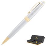 Engraved Cross Bailey Medalist Ballpoint Pen Finished in Chrome with Gold Trim. Personalized Executive Gift for Business Milestone or Graduation.