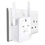 TP-Link TL-WA860RE N300 Universal Range Extender with Extra Power Outlet, Broadband, Wi-Fi Booster/Hotspot with 1 Ethernet Port and 2 External Antennas, Plug and Play, UK Plug