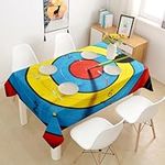 Arrow Tablecloths,Colorful Archery Target Table Cloth Watercolor Circles Painted Print Table Cover for Kids Teens Soft Table Accessories,Round 55"