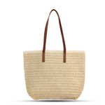 abcmilz Women Straw Beach Bag Large Summer Straw Handmade Woven Shoulder Bags Bobo Tote Handbag Purse for Travel Vacation Shopping (Beige)