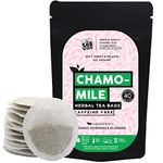 The Tea Trove Pure Chamomile Tea Bags Organic - 40 Eco-Friendly Caffeine Free Camomile Herbal tea in Resealable pouch for sleep and Stress relief - Steep Hot Or Iced | Pack of 1