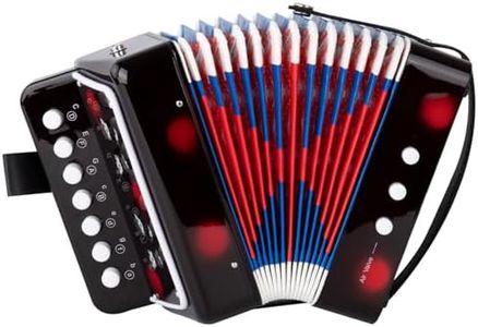 BGMUSER kids Accordion 10 Buttons Keys Toy Accordion MIni Accordian Musical Instrument for Children Beginners (Black)
