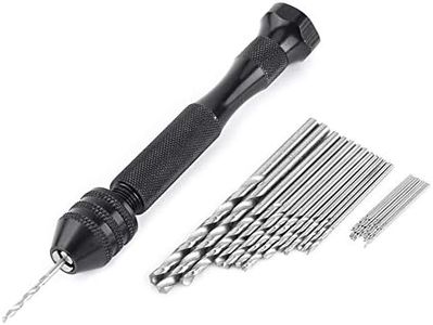 Taladro de Torsión, Rango de Agarre de 0.3-3.6 MM Agarre a Mano Taladro de Torsión con 25 Brocas HSS Broca de Madera Broca de Precisión Pin Vise Taladro de Mano para Hacer Arte