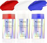 Mysense Red White and Blue Face Body Paint Stick,USA Flag Pride Patriotic Face Paint,4th of July Accessories,Water Based Temporary Hair Color,Halloween SFX Cosplay Clown Makeup,0.5oz/pc